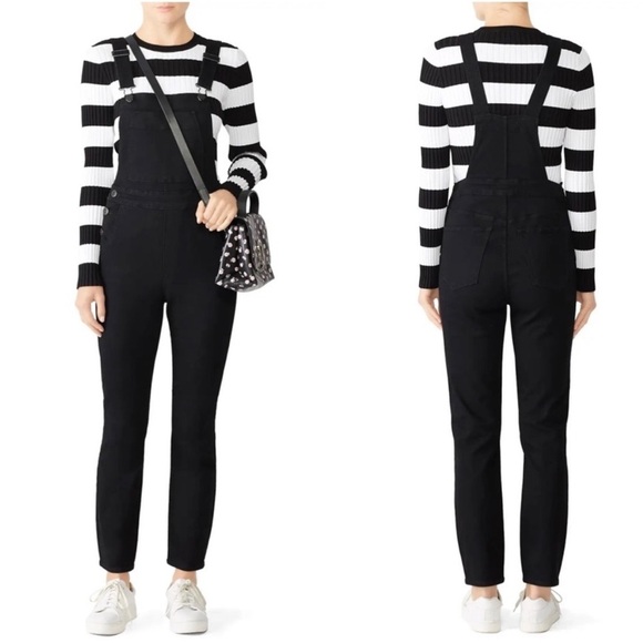 3x1 Black Denim Waxed Shiny Skinny Overalls - Picture 1 of 16